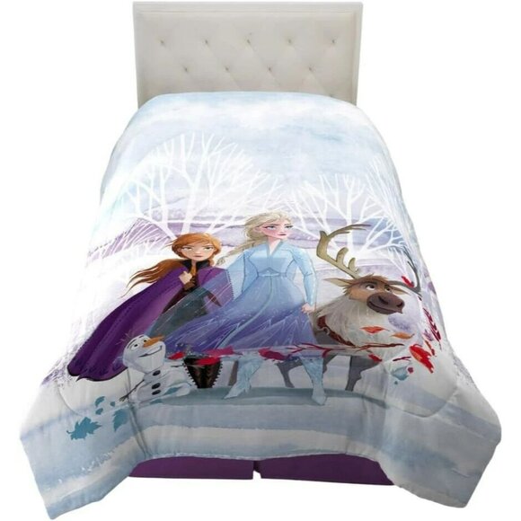 Disney Frozen 2 Microfiber Twin Reversible Kids Comforter 86" x 64" - Picture 1 of 8